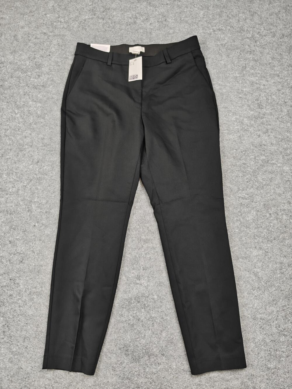 H&M Pants Womens 12 Black Slacks Regular Waist Ankle Length Slim Tapered